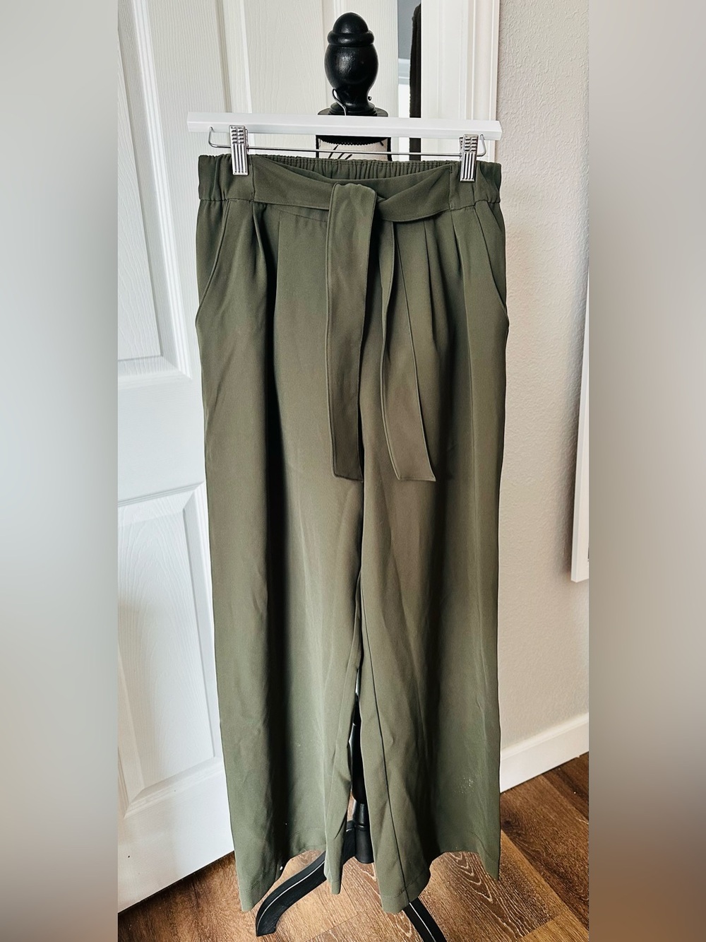 lululemon athletica Olive Green Tie-Waist Wide-Leg Pants